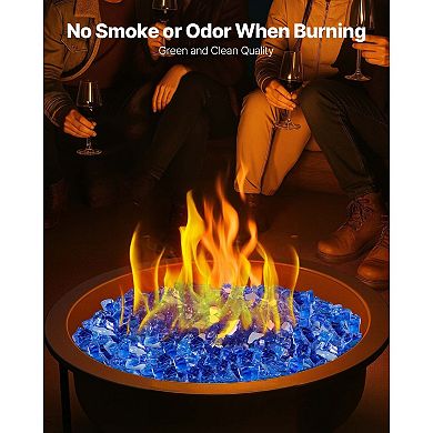 Tempered Quartz Fire Glass Rocks for Fire Pits, Fireplaces, or Gas Fire Features