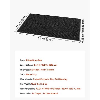 Indoor Outdoor Door Mat with 3D Groove Surface for Dirt and Dust