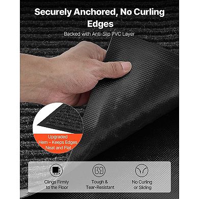 Indoor Outdoor Door Mat with 3D Groove Surface for Dirt and Dust