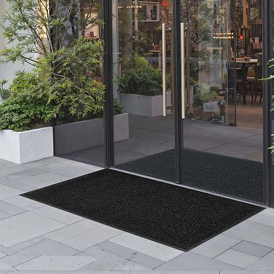 Indoor Outdoor Door Mat with 3D Groove Surface for Dirt and Dust