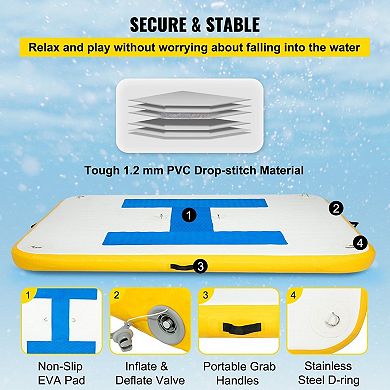 Inflatable Floating Dock Platform, Water Mat for Lakes and Rivers