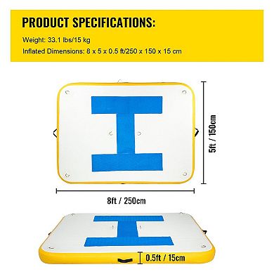 Inflatable Floating Dock Platform, Water Mat for Lakes and Rivers