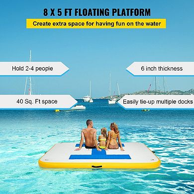 Inflatable Floating Dock Platform, Water Mat for Lakes and Rivers