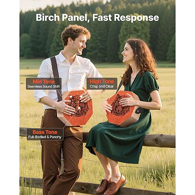 Travel Cajon Box Drum Lightweight Hand Percussion with Built-In Guitar Strings