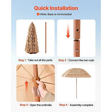 Tiki Patio Umbrella with Tilt Canopy Thatch Cover Metal Frame