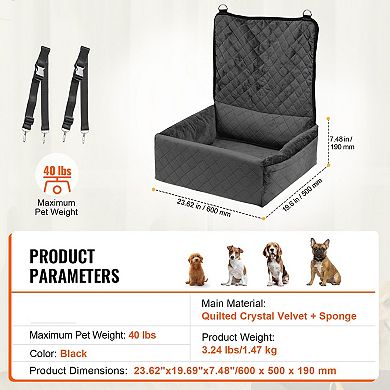 Dog Car Seat for Pets, Sofa-Style Full-Enclosure Booster Seat