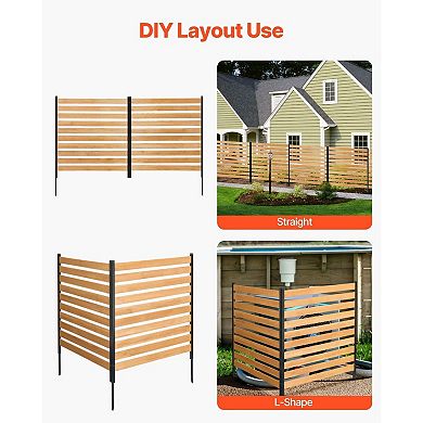 Wooden Privacy Fence Kit for Backyard, Garden, AC Units and Trash Bin Screening