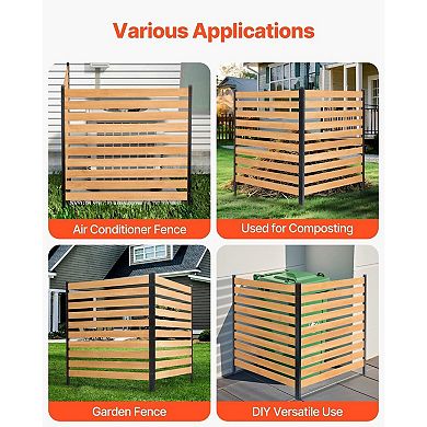 Wooden Privacy Fence Kit for Backyard, Garden, AC Units and Trash Bin Screening