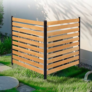Wooden Privacy Fence Kit for Backyard, Garden, AC Units and Trash Bin Screening