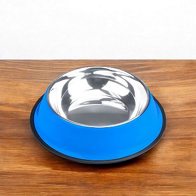 Non Slip Stainless Steel Pet Bowl for Dogs with Rubber Base Ring