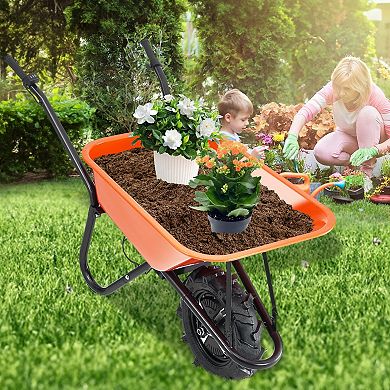 Electric Garden Cart with Tires, Tray and 500W Motor