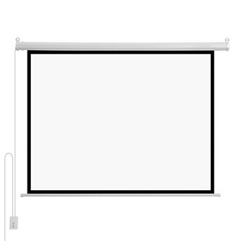 Motorized Projector Screen Wall Mount Home Theater Movie Night Indoor Outdoor