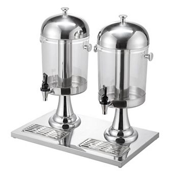 Dual Beverage Dispenser for Parties with No-Drip Spigots and Drip Tray