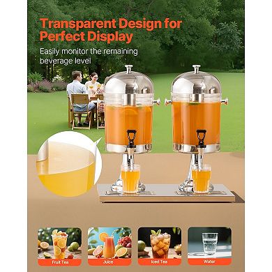 Dual Beverage Dispenser for Parties with No-Drip Spigots and Drip Tray