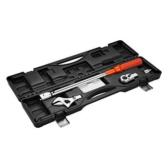 Click Torque Wrench Set with Heavy-Duty Case, One-Hand Socket Change, Rust-Resistant