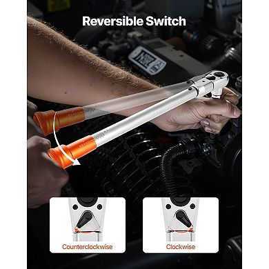 Click Torque Wrench Set with Heavy-Duty Case, One-Hand Socket Change, Rust-Resistant