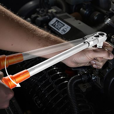 Click Torque Wrench Set with Heavy-Duty Case, One-Hand Socket Change, Rust-Resistant