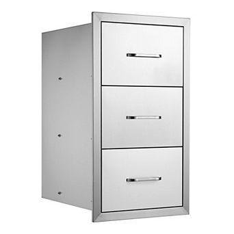 3 tier Stainless Steel Kitchen Drawer for Utensils, Dishes, and BBQ Tools