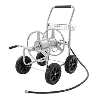 Outdoor Rolling Hose Reel Cart with Large Capacity and Gear Rewind