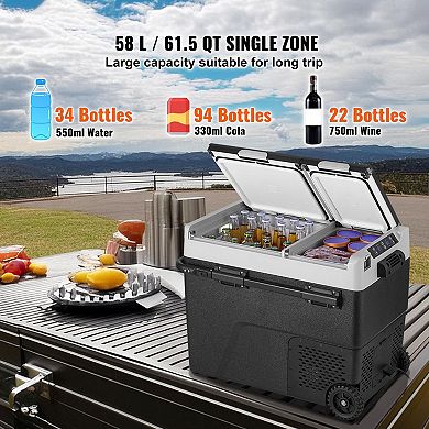 Electric Portable Cooler Freezer for Car and RV, 61.5 Quart with Temperature Control