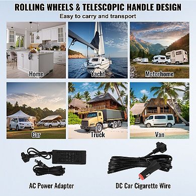 Electric Portable Cooler Freezer for Car and RV, 61.5 Quart with Temperature Control