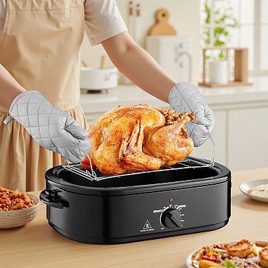 18-Quart Electric Roaster Oven with Adjustable Temperature and Keep Warm