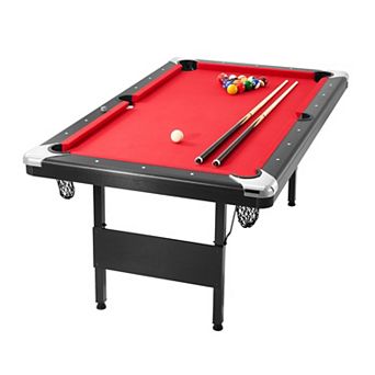 Foldable Billiard Table with Complete Pool Accessories and Adjustable Legs