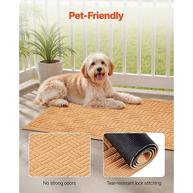 Indoor Outdoor Door Mat with Pet-Friendly Reinforced Edges and Textured Surface