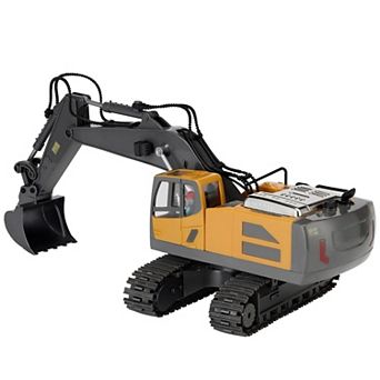 1:20 Scale RC Excavator with Rotating Cab, Rubber Tracks, Remote Control Toy for Kids
