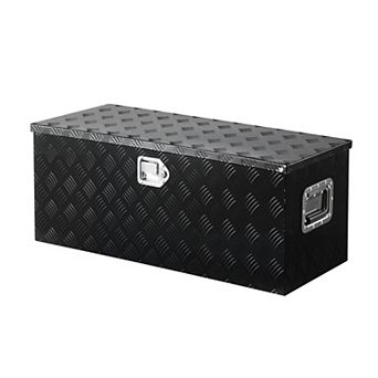 Aluminum Truck Bed Tool Box with Sliding Shelves and Lock for Pickup Storage