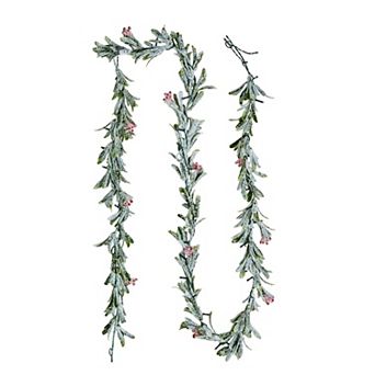 Holiday Garland for Indoor or Outdoor Décor with Olive Leaves and LED Lights