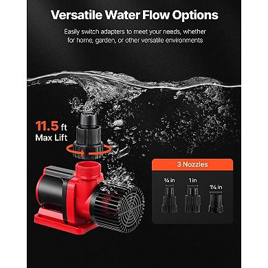 Aquarium Wavemaker Pump, Circulation and Water Flow Pump, Adjustable Wave Modes 30W