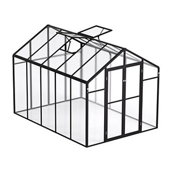 Walk-In Greenhouse with Durable Aluminum Frame and Hinge Door for Plants