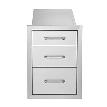 3 tier Compact Stainless Steel Drawer for Kitchen, BBQ, or Outdoor Cooking Spaces