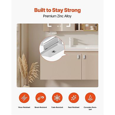 10-Pack Cabinet Knobs in Zinc Alloy for Kitchen, Bathroom, and Bedroom
