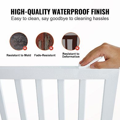 Freestanding Wooden Dog Gate Adjustable Width with Foldable Panels