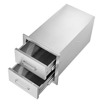 2 tier Stainless Steel Kitchen Drawer for Utensils, Dishes, and BBQ Tools