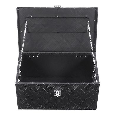 Aluminum Truck Bed Tool Box with Lock and Carry Handles for Pickup Storage