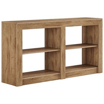 Wood Console Table with Open Shelves for Hallway or TV Stand