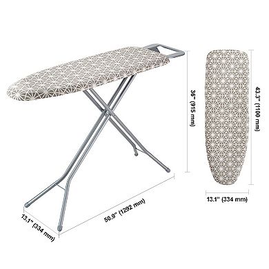 Adjustable Full-Size Ironing Board, Four-Layer Padding for Smooth Ironing