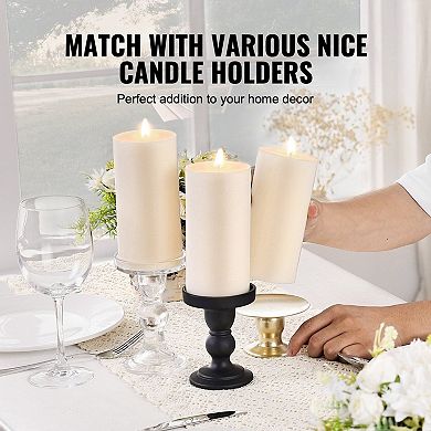 3 Pack Unscented Pillar Candles White Fits Standard Candle Holders
