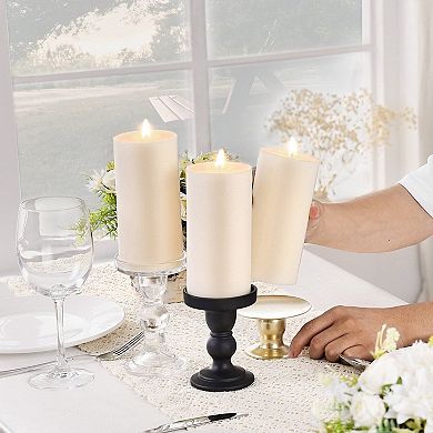 3 Pack Unscented Pillar Candles White Fits Standard Candle Holders