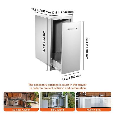 Stainless Steel BBQ Drawer for Outdoor Kitchen Tool Storage
