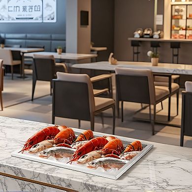 Drop-In Ice Chest with Lid and Drain, 45.3 Quart for Drinks and Food Chilling