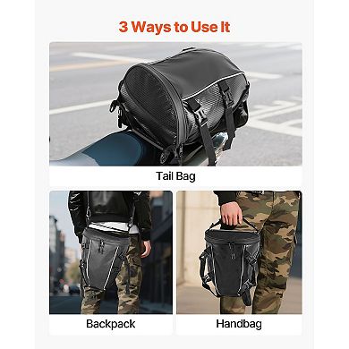 Motorcycle Tail Bag Water-Resistant with Padded Interior