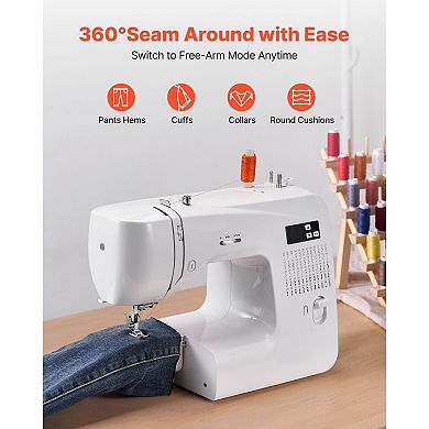 60-Stitch Home Sewing Machine with Twin-Needle Support