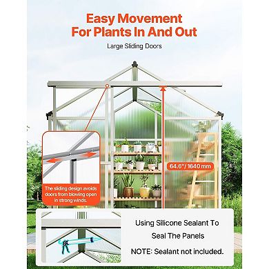 Outdoor Greenhouse with Aluminum Frame, UV-Resistant Panels, Walk-In Design