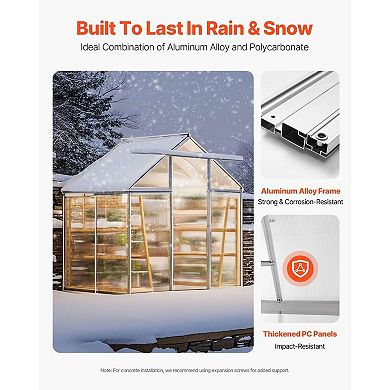 Outdoor Greenhouse with Aluminum Frame, UV-Resistant Panels, Walk-In Design