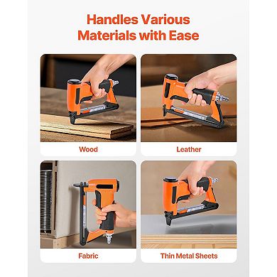 21-Gauge Pneumatic Staple Gun with Ergonomic Grip and Safety Trigger