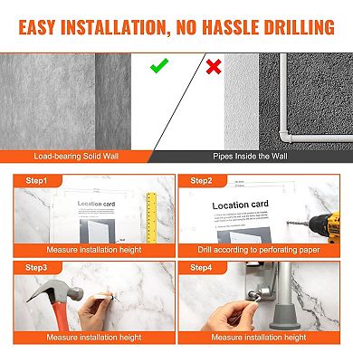 Space-Saving Folding Wall Shower Seat with Dual Leg Support, Bathroom Stool